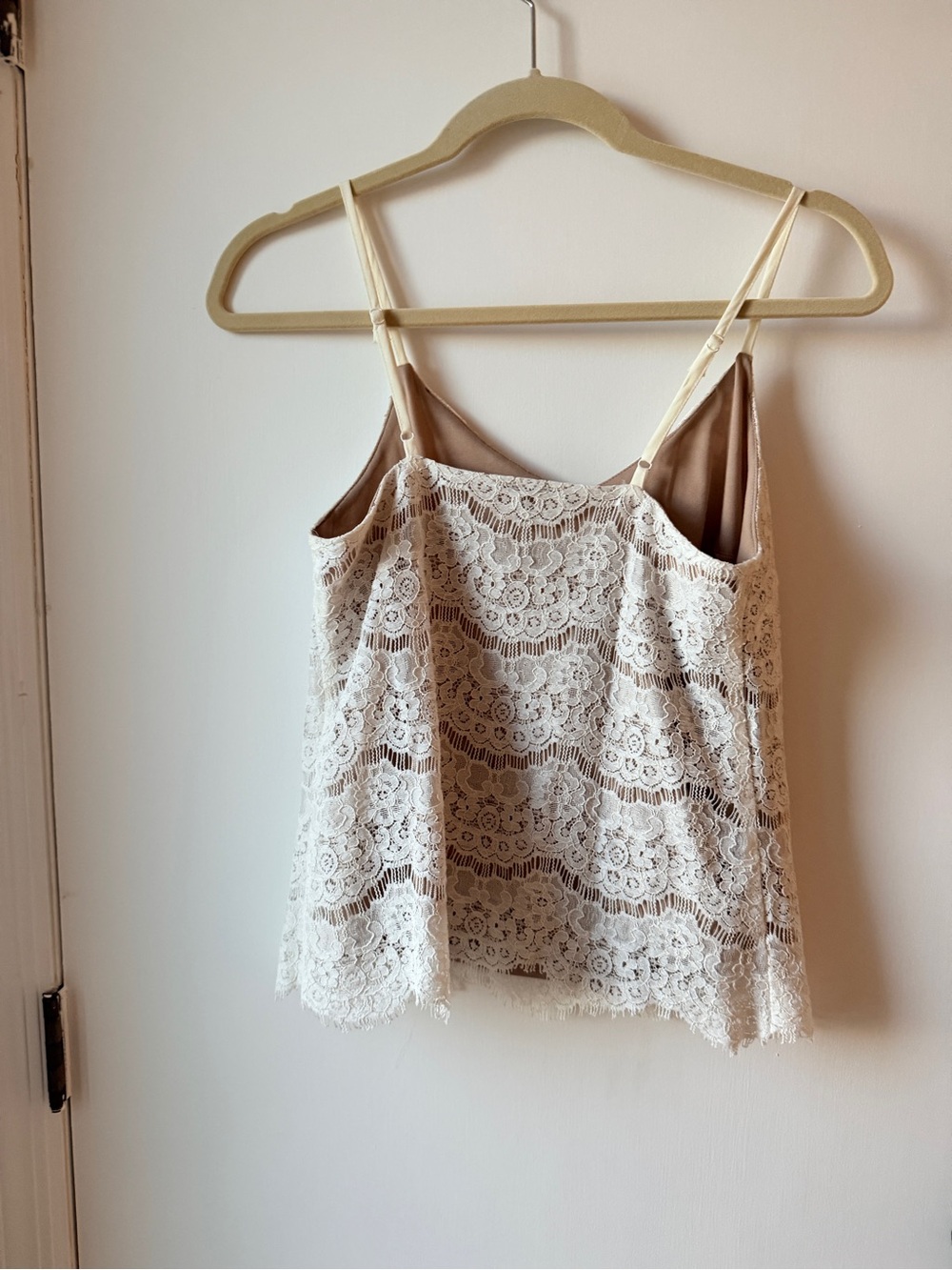 love, Fire Cream Lace Overlay Cami